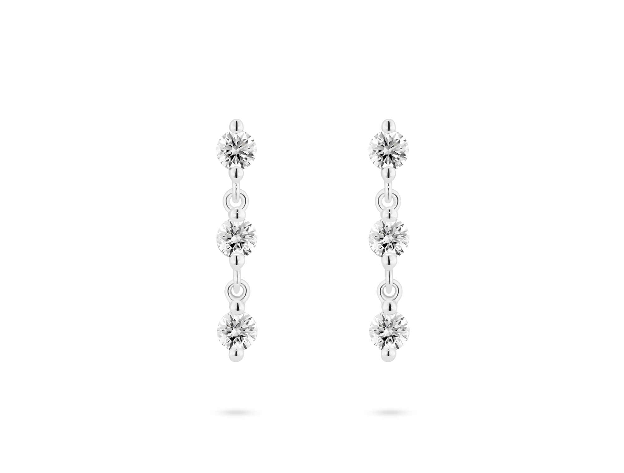 ER1521S01A-PRST_0.9cttw_line_earrings_WG_front.png Lab-Grown Diamond ⁸⁄₉ct. tw Round Brilliant Line Drop Earrings | White - Image 1