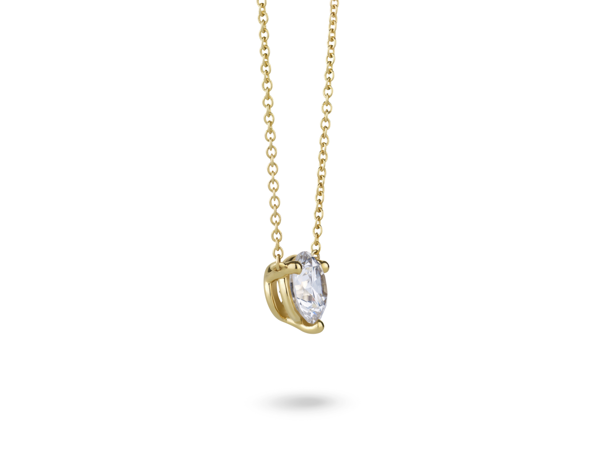 PD106930_White_Solitaire_Necklaces_Round_1.00_10K_Yellow_2_418463da-b974-4b4a-946c-a3a319211778.png Lab-Grown Diamond 2ct. tw. Round Brilliant Studs and Pendant Yellow Gold Set | White - Image 1